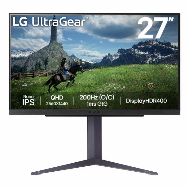 MONITOR GAMER LG 27" 27GS85Q-B NANO IPS QHD 2K 1MS 180HZ OC 200HZ