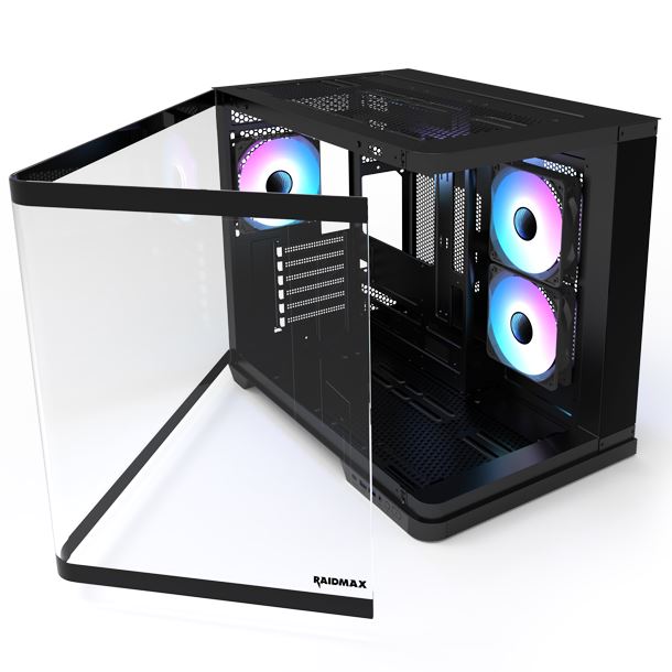 GABINETE GAMER RAIDMAX INFINITA I630 FISHTANK CURVED TG ARGB BLACK