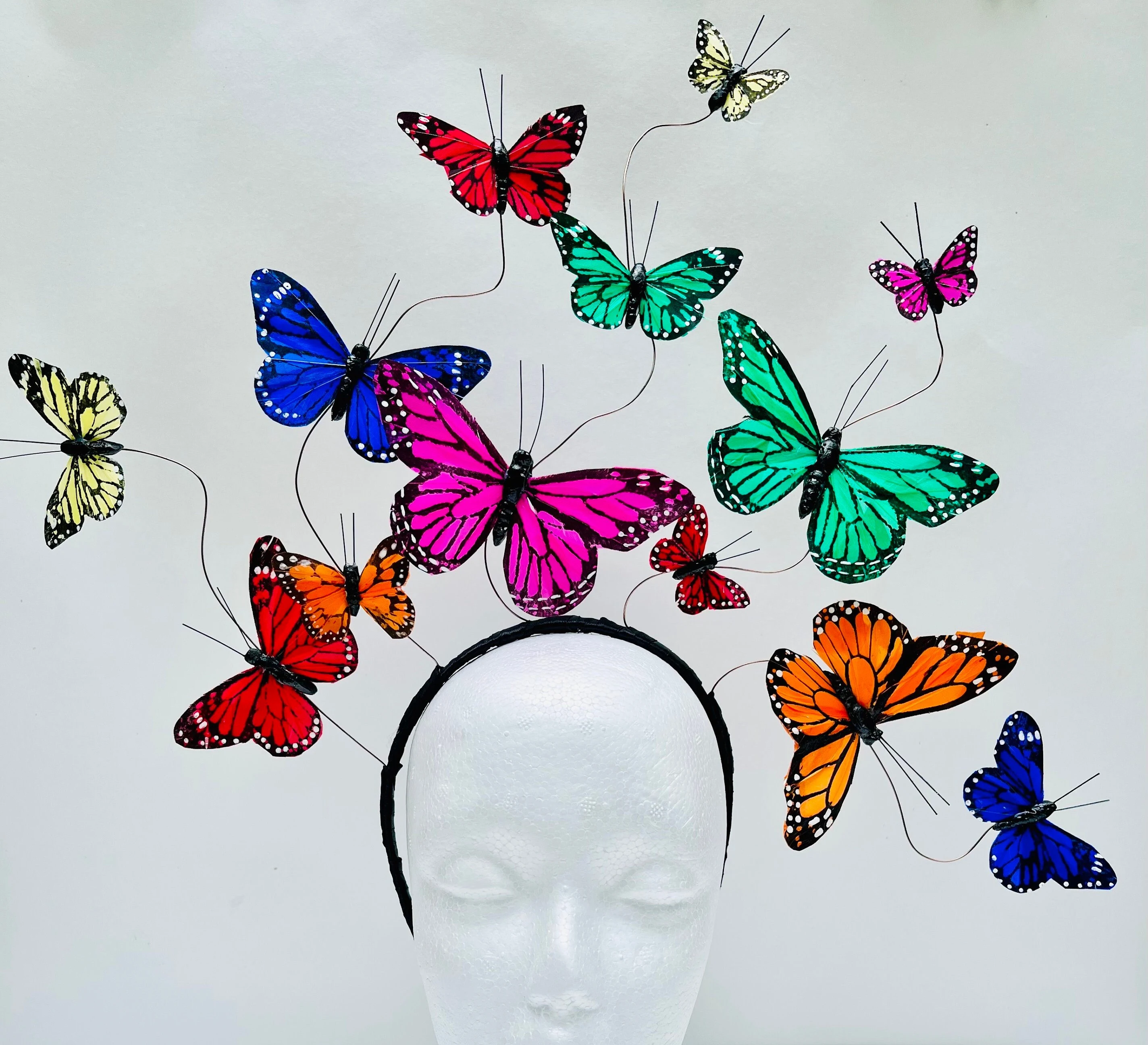 Rainbow Monarch Butterfly Head Piece