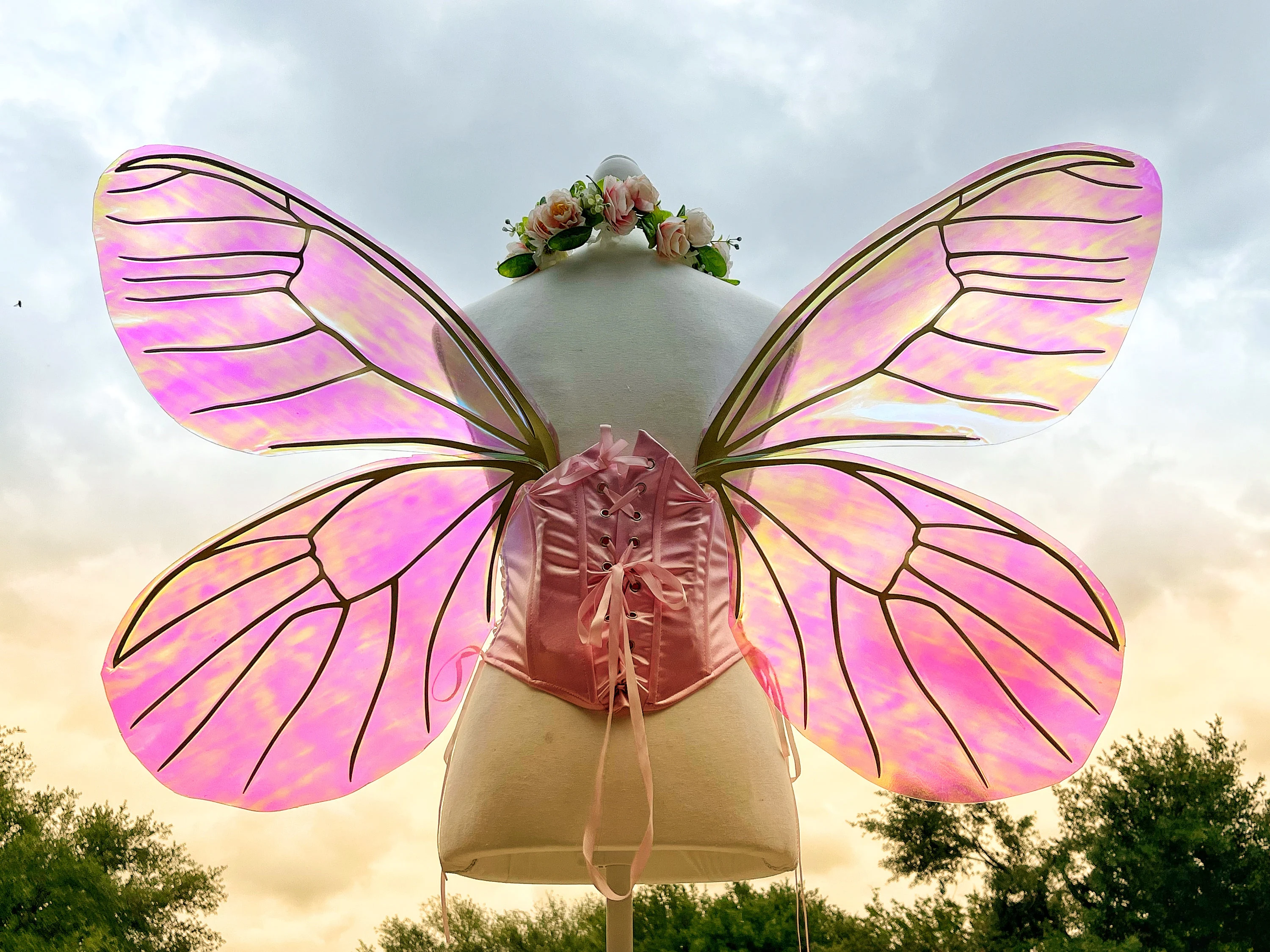 Iridescent Large Butterfly Fairy Wings Costume