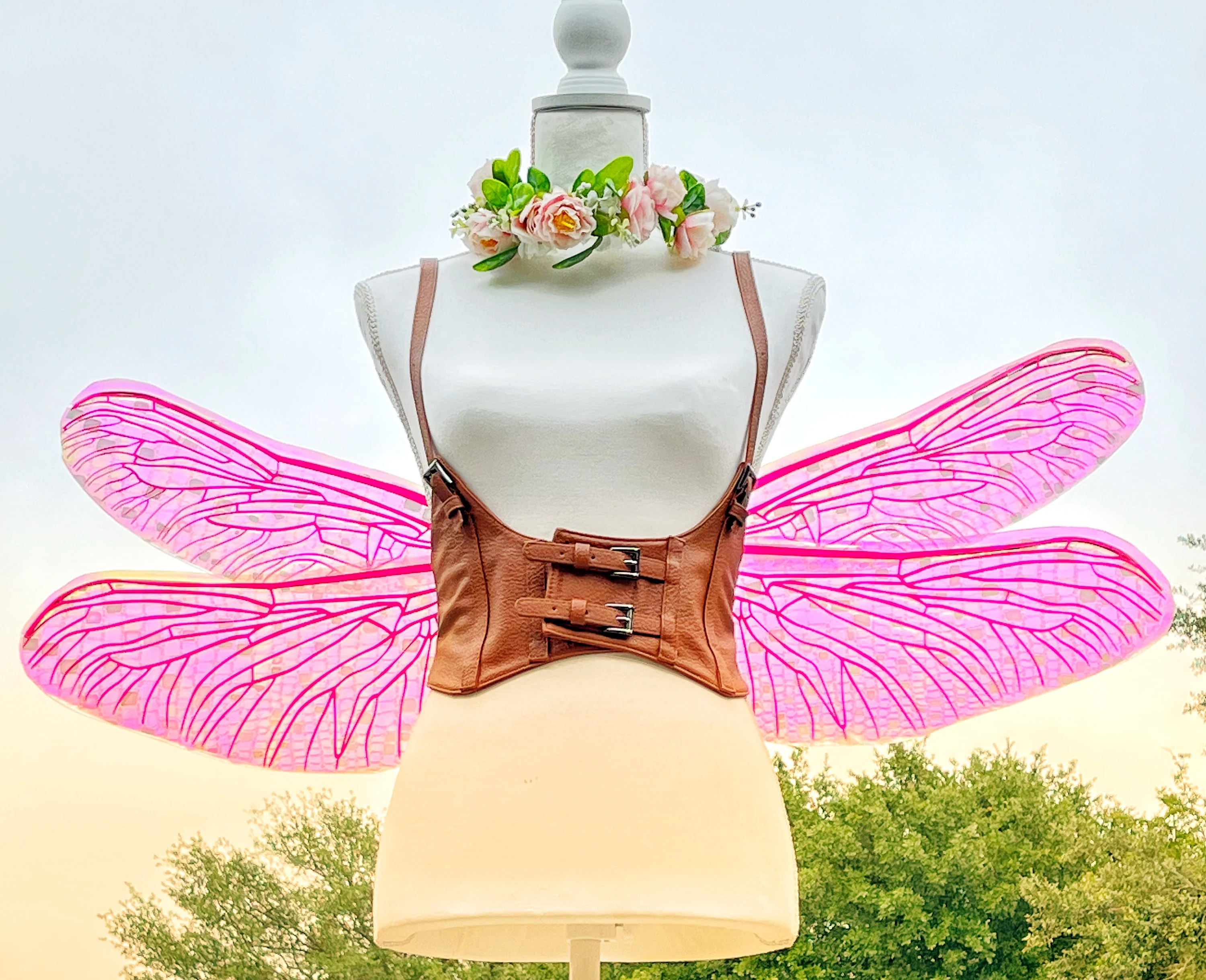 Pink Dragonfly Costume Fairy Wings