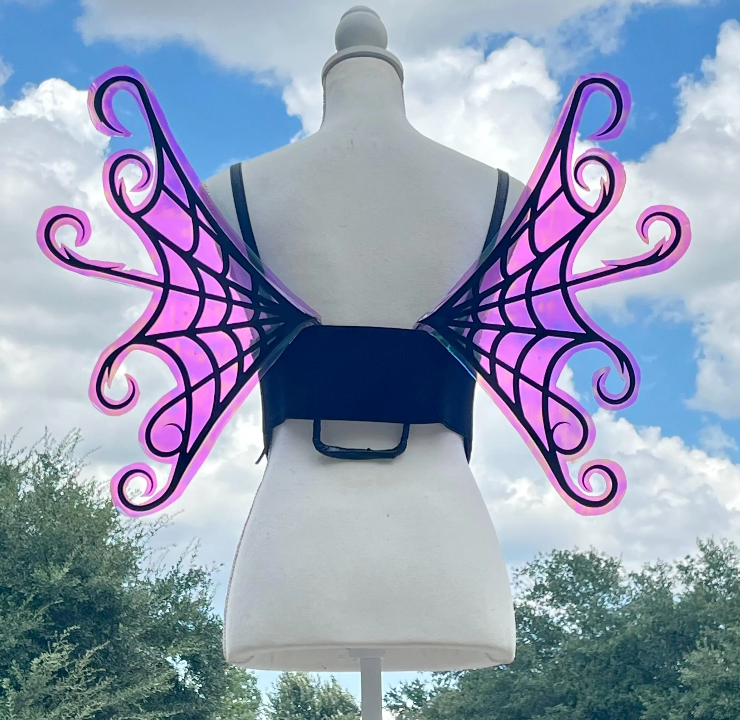 Spider Web Purple Costume Wings