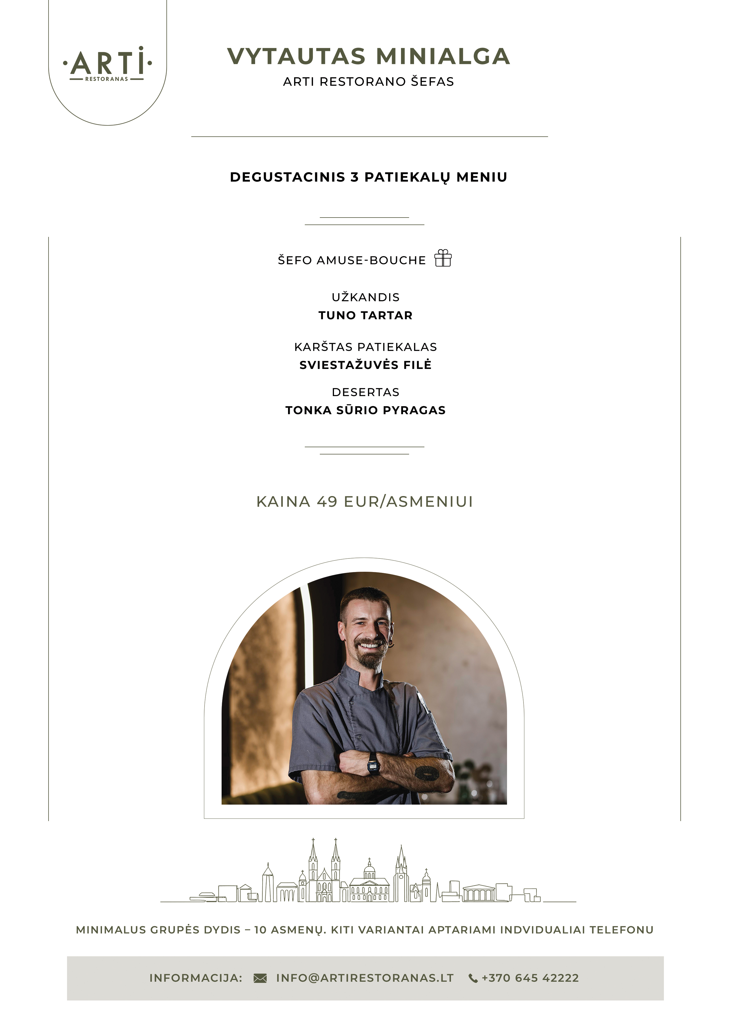 Šefo VYTAUTO MINIALGOS 10 asm. degustacinė vakarienė (žuvies patiekalai)