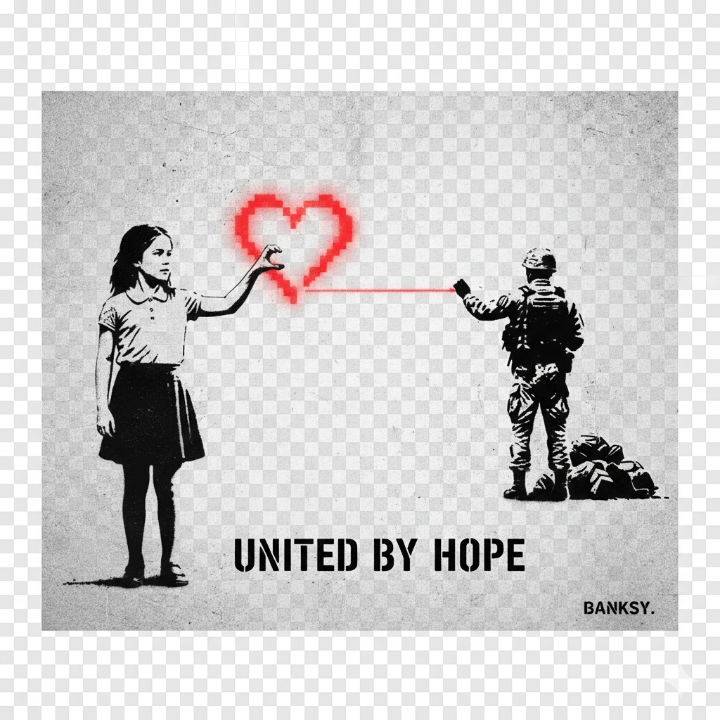 Banksy United By Hope Canvas