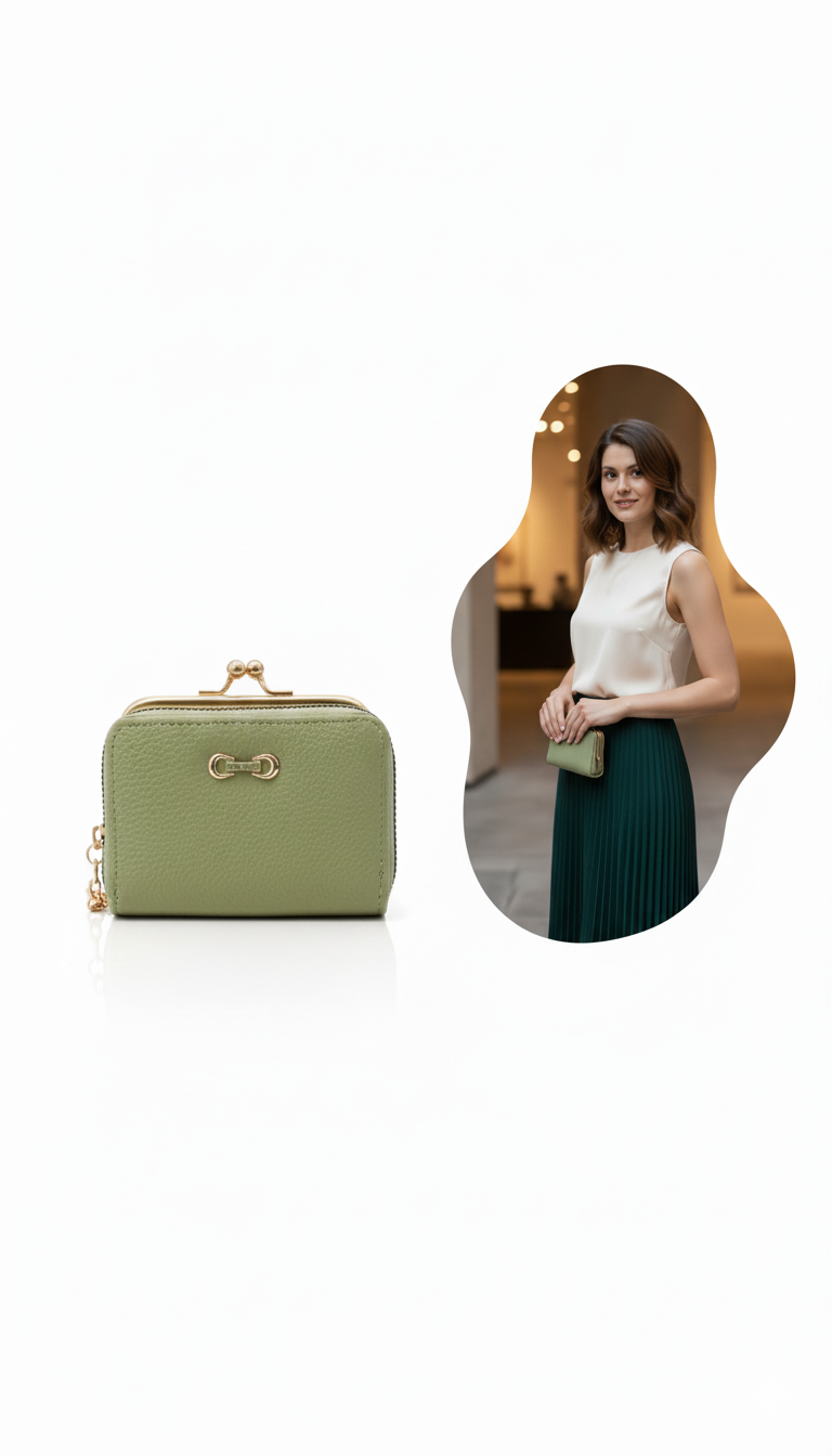 Carteira Verde de Couro