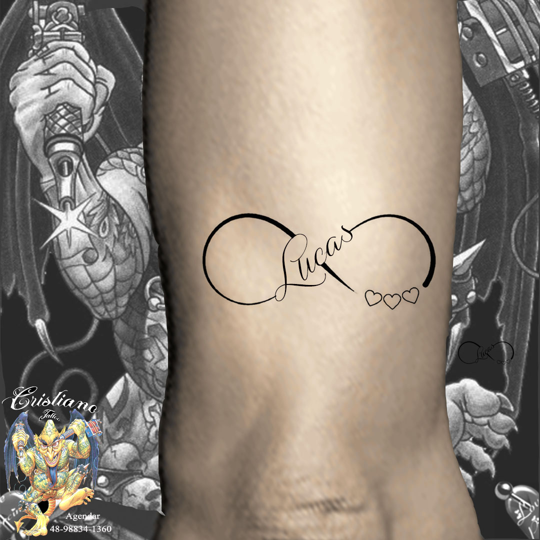 Tatuagem de Simbolo Infinito personalizada
