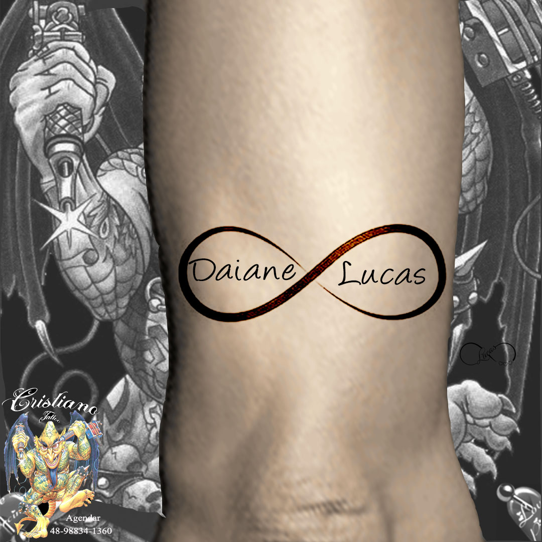 Tatuagem de Simbolo Infinito personalizada