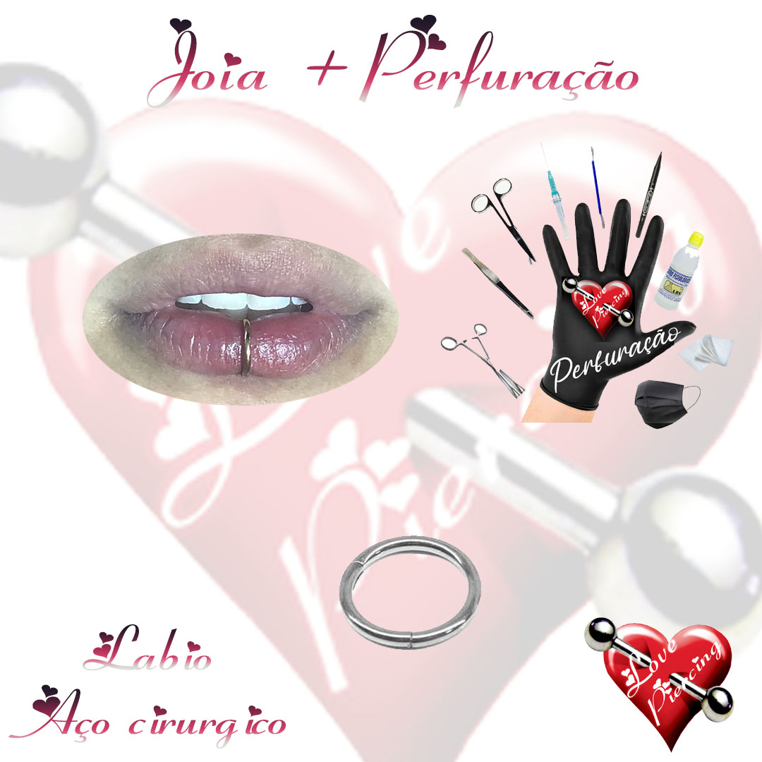 Piercing para Labio central argola click