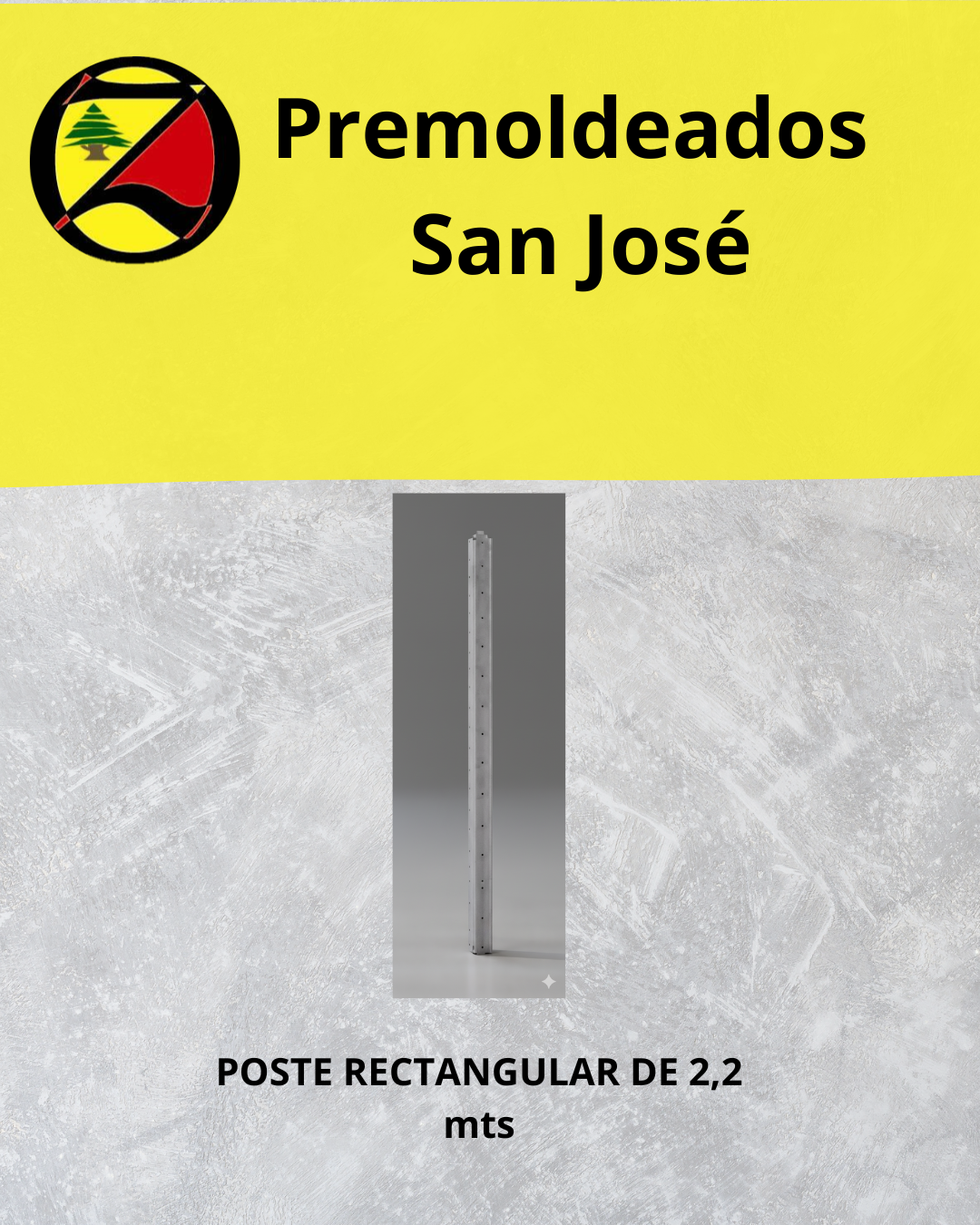 Poste rectangular de 2,2 mts