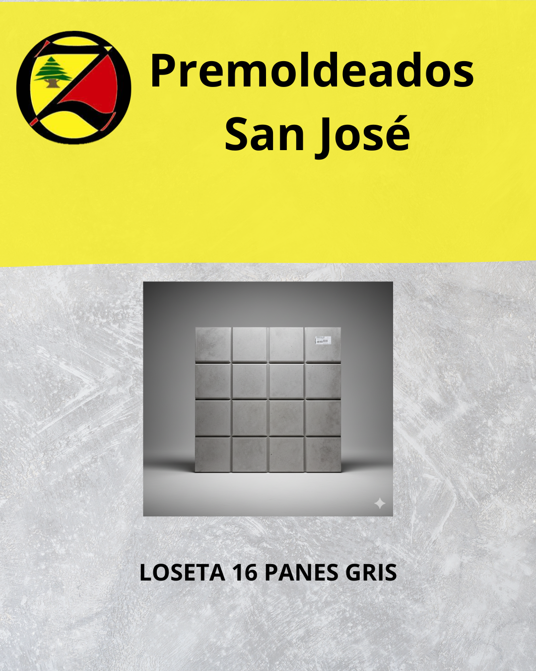 Loseta 16 Panes Gris