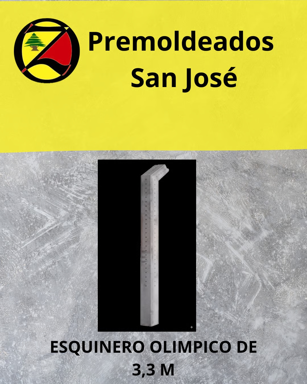 Esquinero olimpico de 3,3 mts