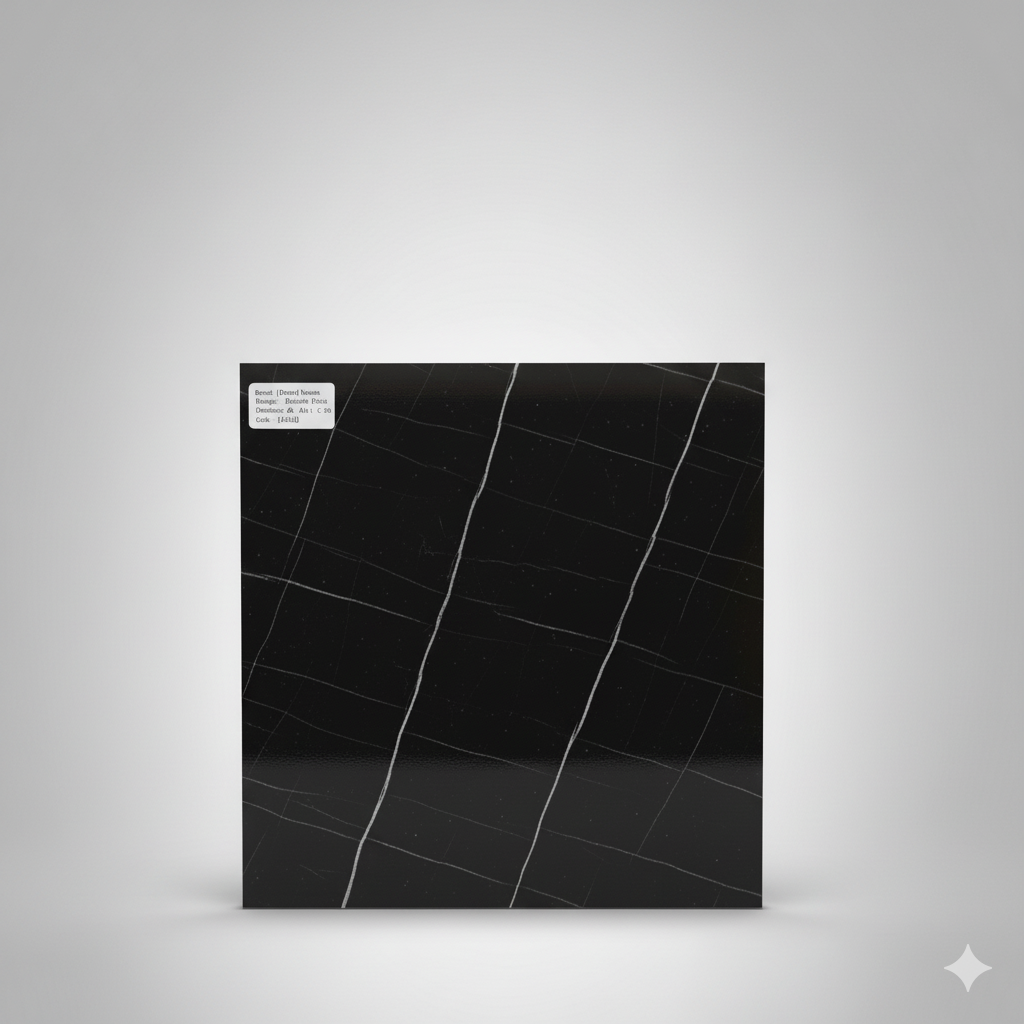 CORTINES CERAMICO STATUARIO NEGRO 1° 45X45 