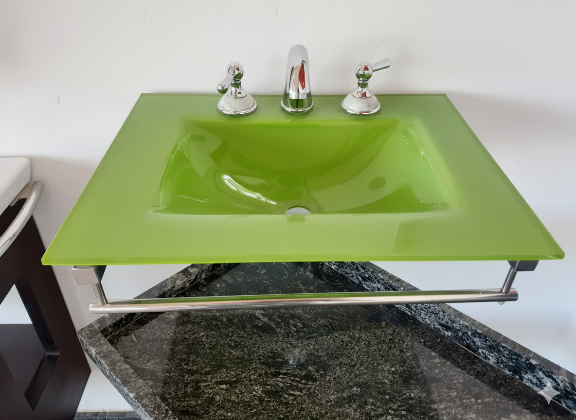 MESADA VIDRIO VERDE MANZ. C/TOALL