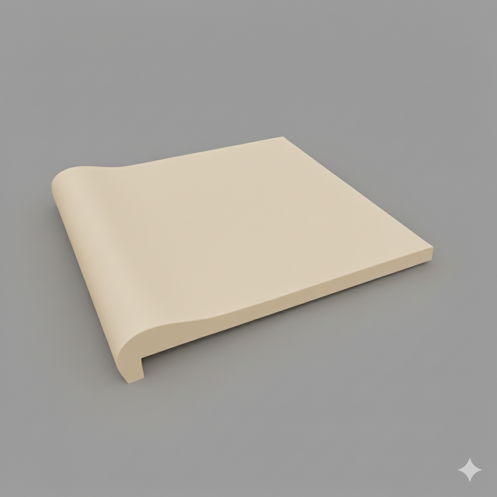 BORDE PLANO C/PESTAÑA TRAVERTILIT 50X50 CREMA 