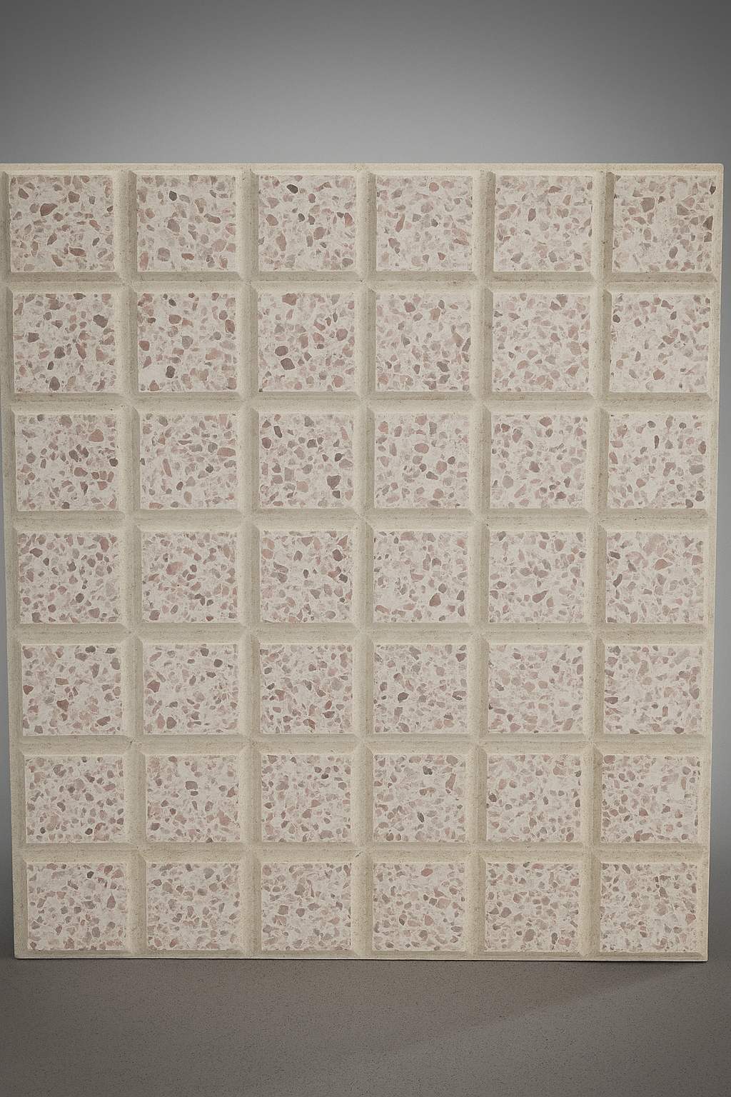 BALDOSON GRANITO BLANCO VIBRADO Y PRENSADO 64 PANES BCO.ROSA 