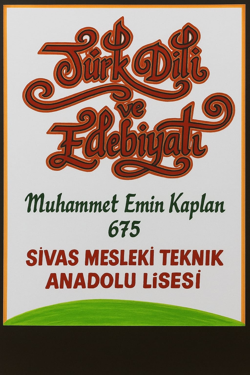Türk Dili ve Edebiyatı Posteri