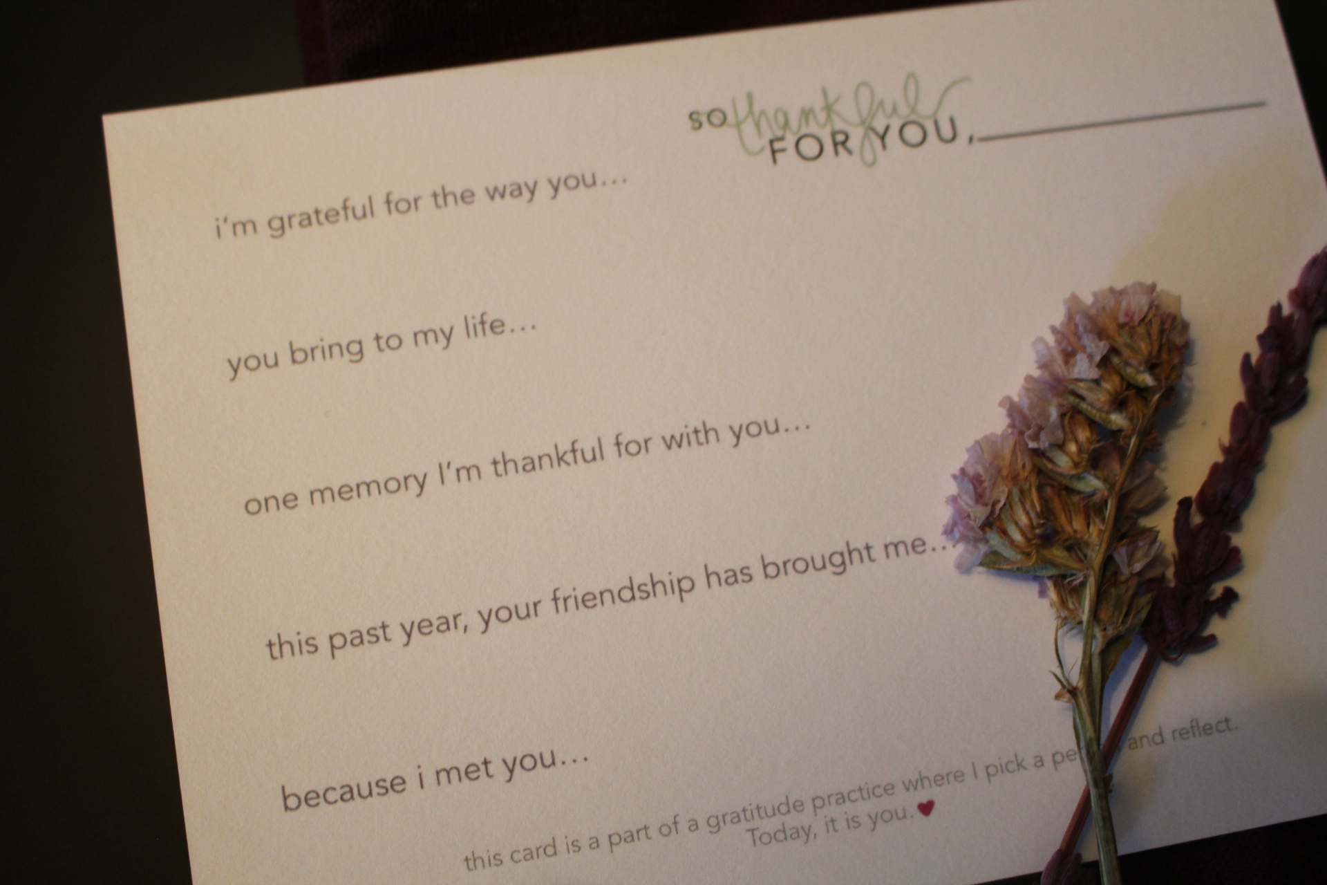 Gratitude Table cards