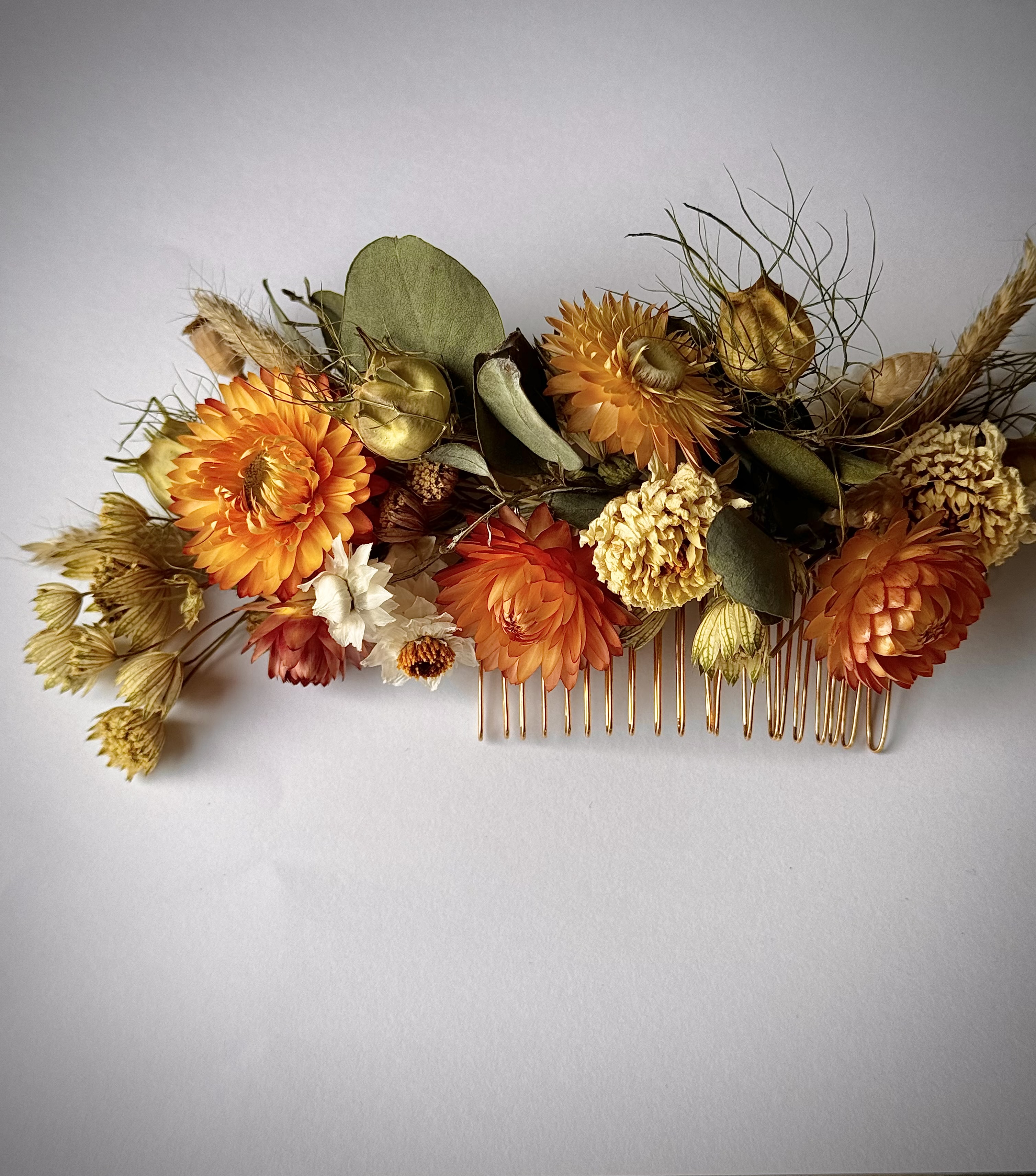 Dried Flower Hair Comb