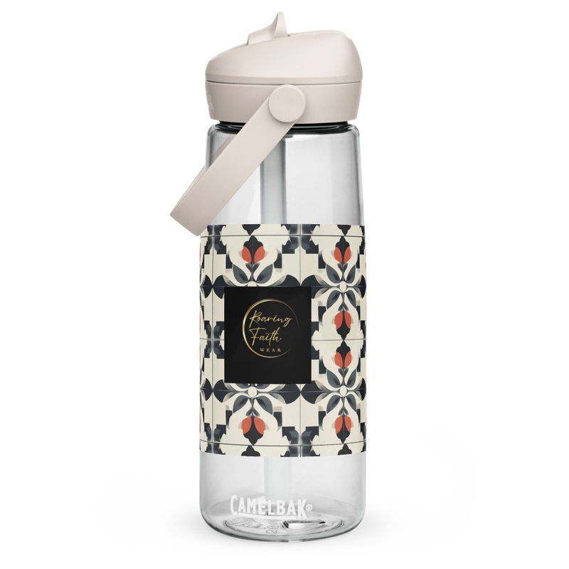 Flip straw water bottle