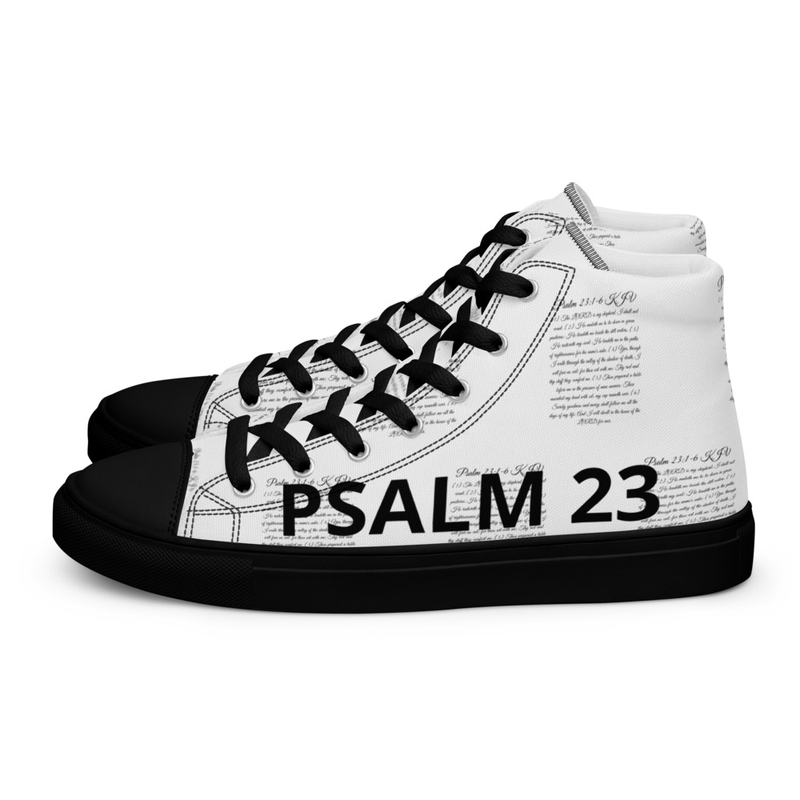 PSALMS 23 Women’s high top canvas sneakers/w.Title on outersides