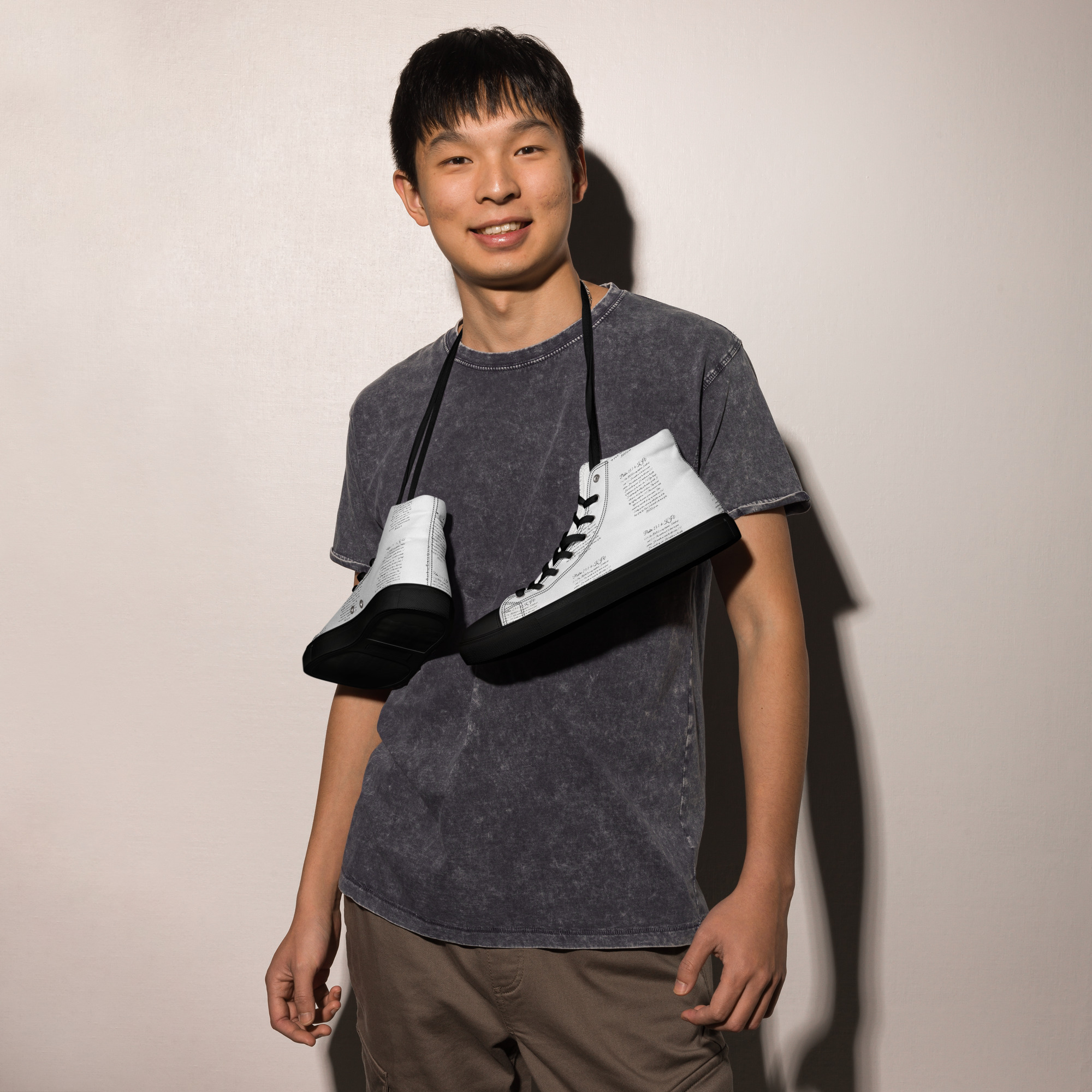 PSALMS 23 Men’s high top canvas sneakers