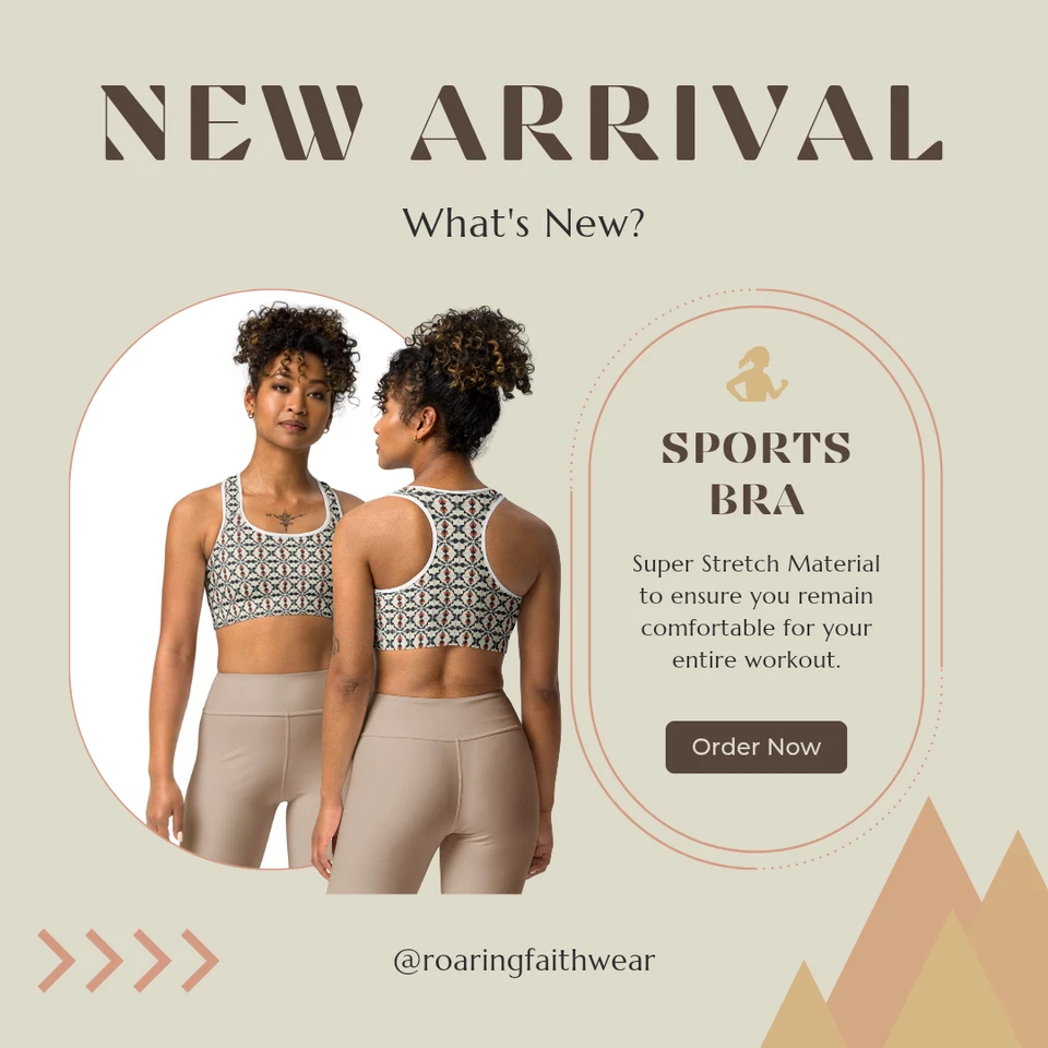Retro Blooming Mosaic Sports Bra – Stylish & Supportive Activewear by RFW