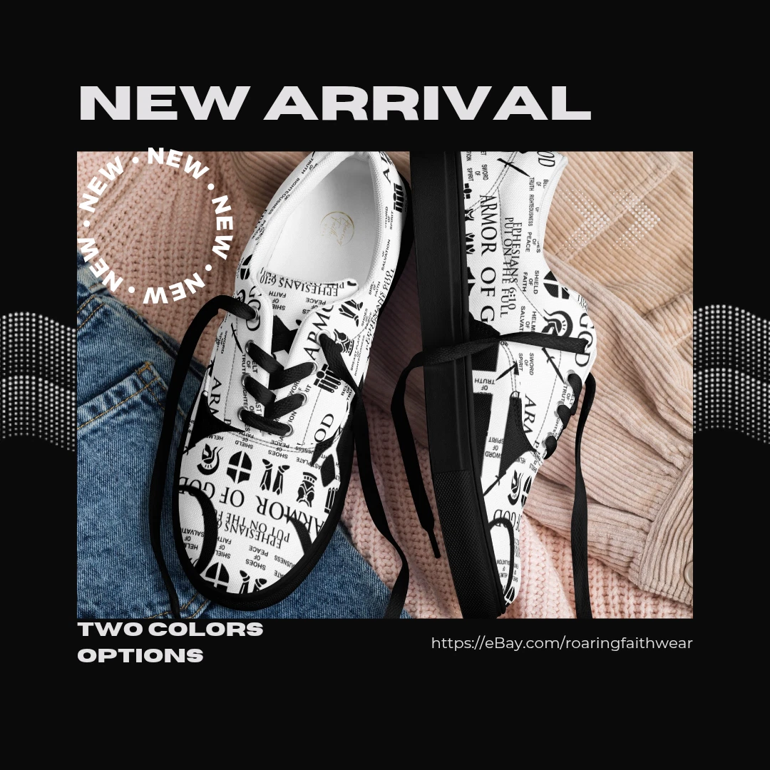 Put on the Full Armor of God - Stylish Unique Men’s lace-up canvas shoes