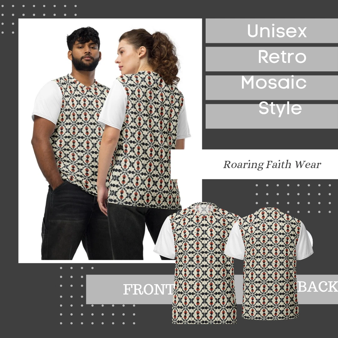 Retro Blooming Mosaic Unisex Sports Jersey – Eco-Friendly Athletic Wear by RFW