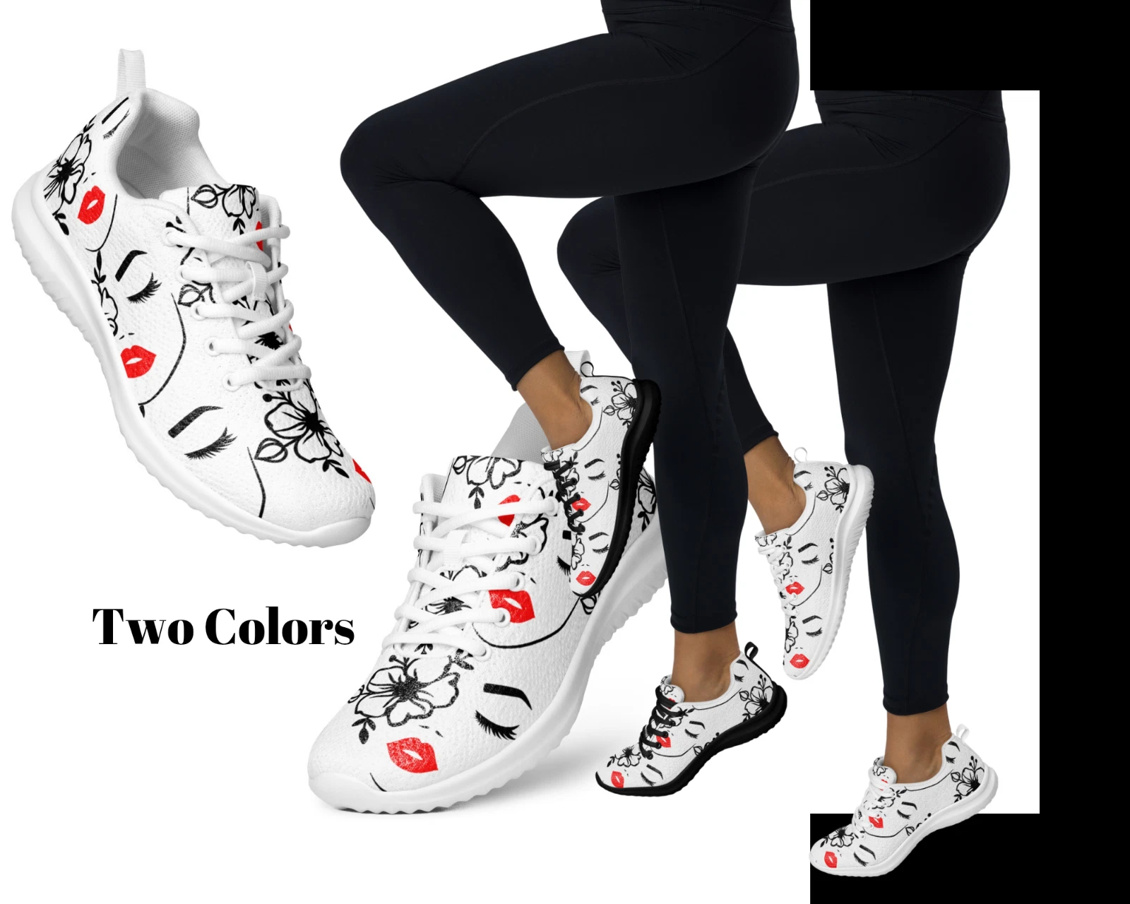 Women's "Blooming Elegance" Sneakers -Stylish Athletic Trendy Shoes by RFW