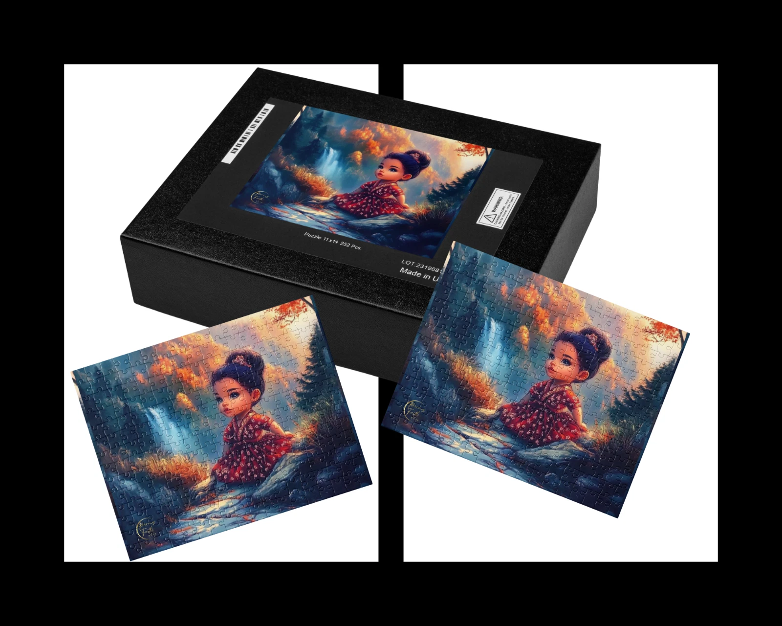 Roaring Faith Wear Jigsaw Puzzle- Little Girl in a Red Dress -Unique & Fun Gift!