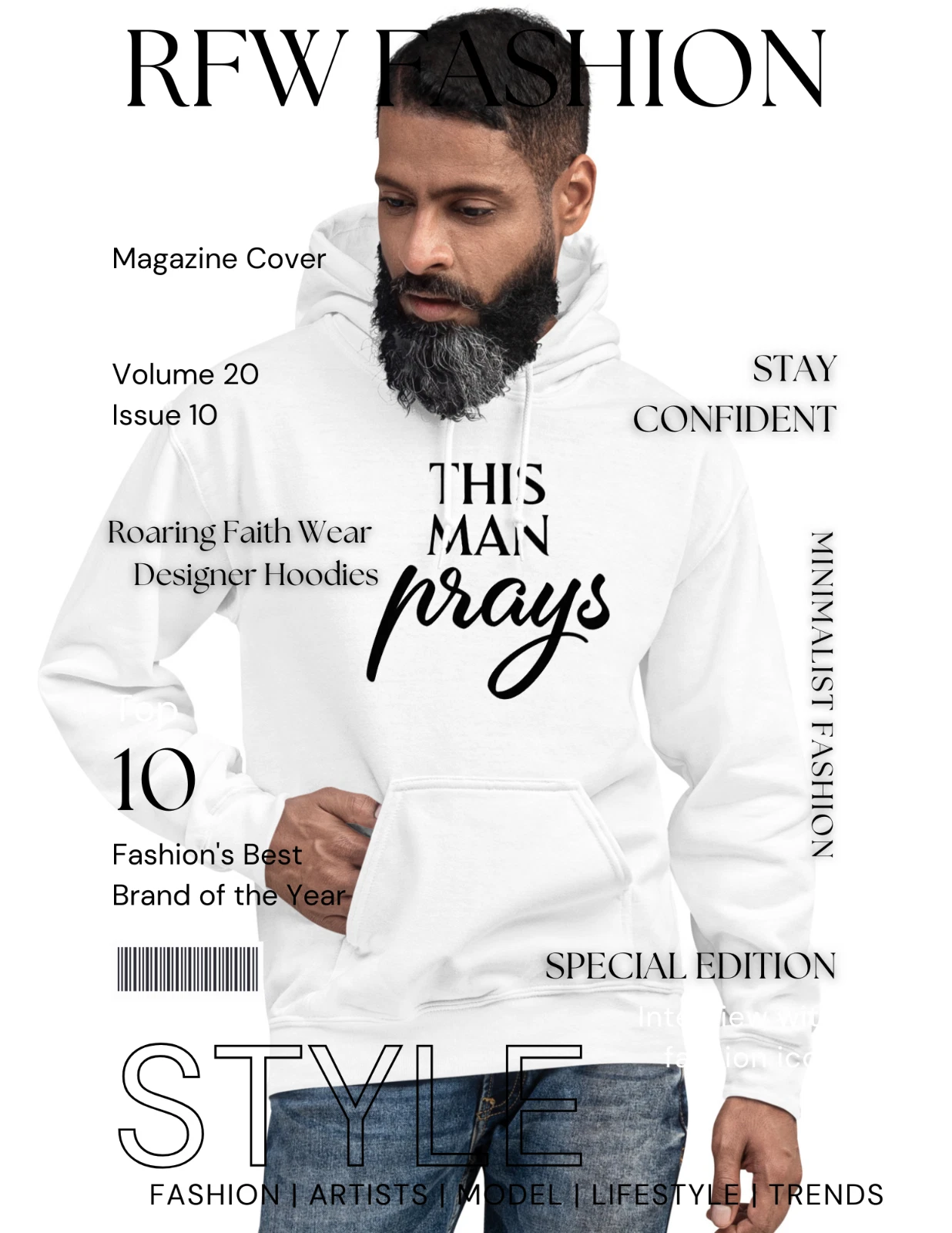 Men's 'This Man Prays' Heavy Blend Hoodie by RFW –Crew Neck Sweatshirt