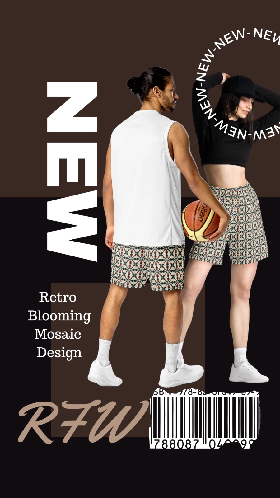 Retro Mosaic Designer Unisex Mesh Shorts – Breathable, Lightweight, Athletic