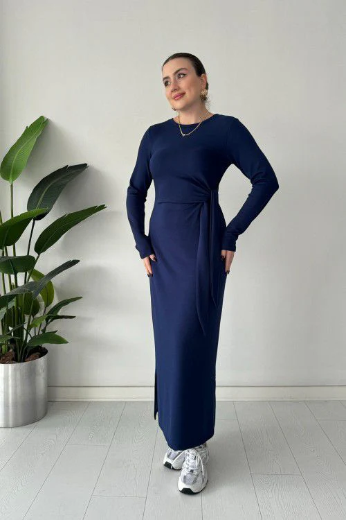 Purple Long Sleeve Knit Dress