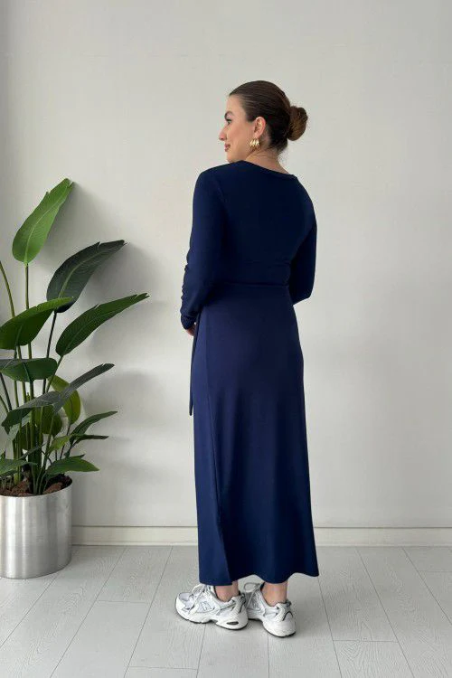 Purple Long Sleeve Knit Dress