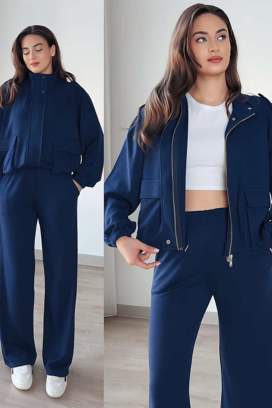 Navy Blue Two-Piece Set