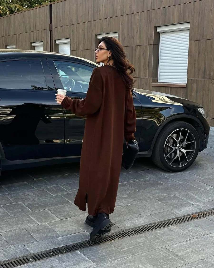 Long Brown Wool Coat