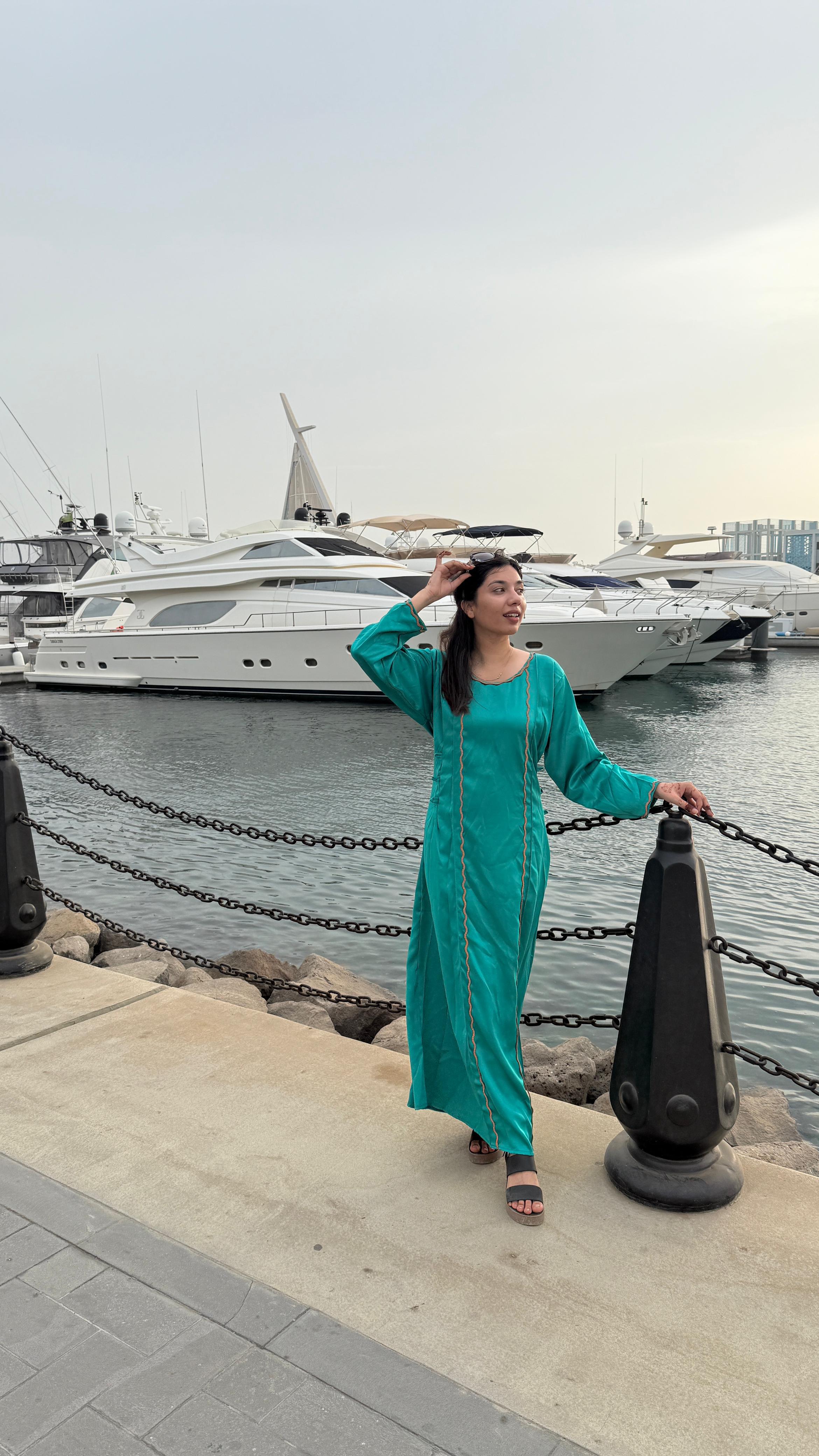 Teal Cotton Abaya