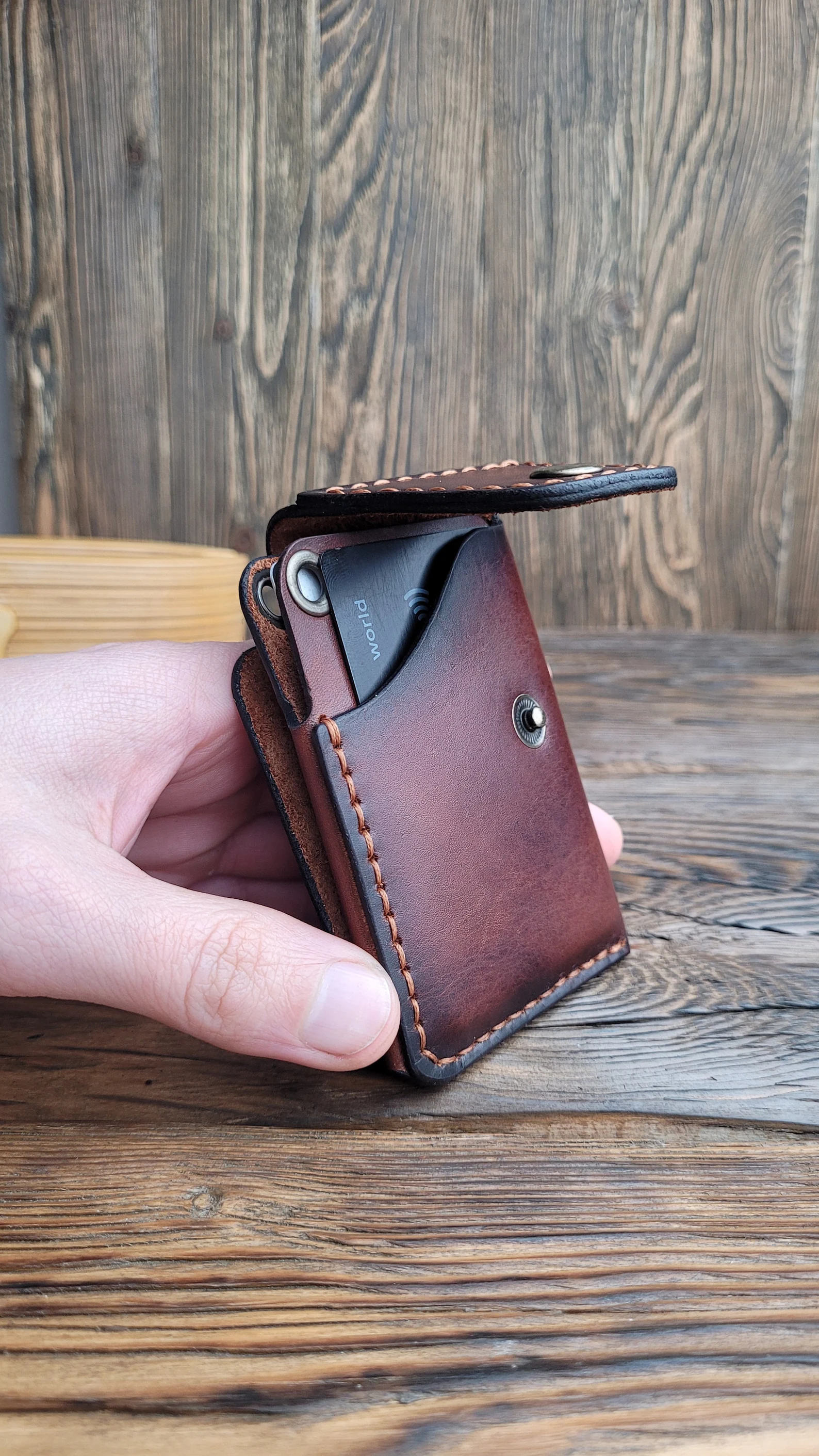 Lucky Toronto Minimalist Credit Card Holder, Handmade Genuine leather cardholder