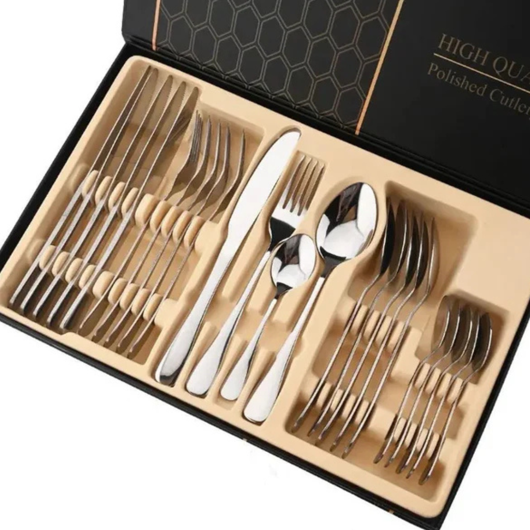 Juego de Cubiertos 24 Piezas Plateados