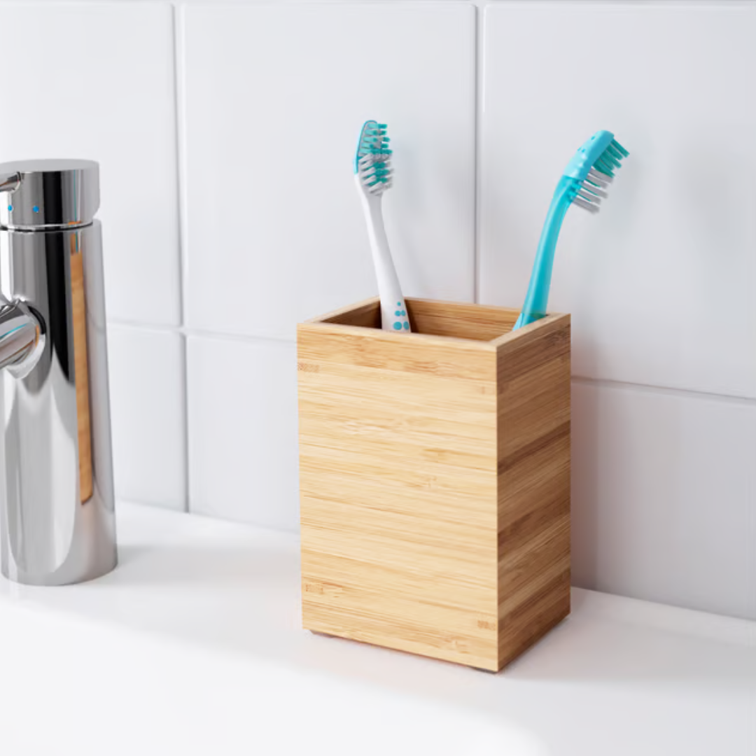 Portacepillo de dientes de bambu