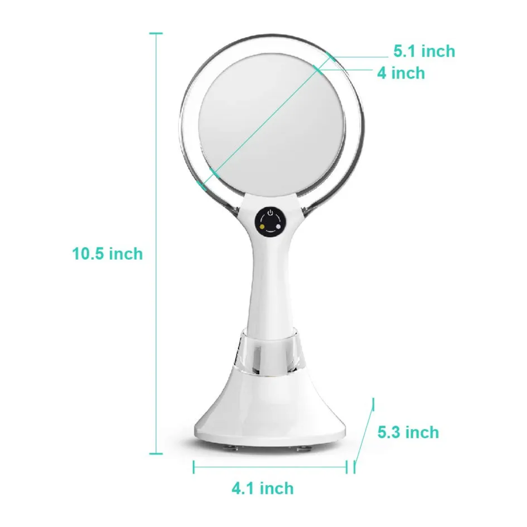 Espejo de mano con luz para maquillaje