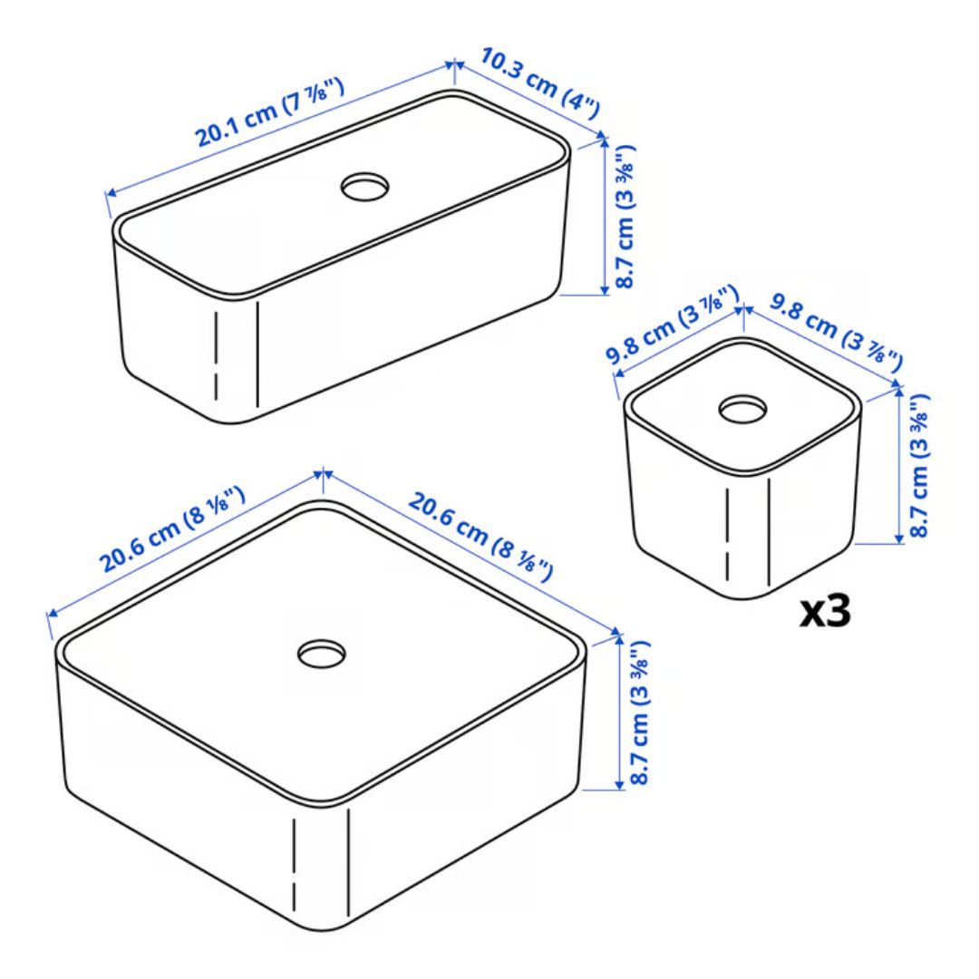 Set de 5 organizadores de maquillaje