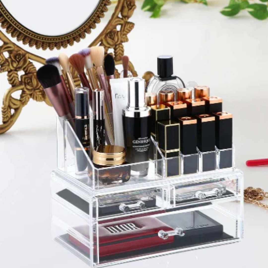 Organizador de maquillaje acrilico de 4 niveles