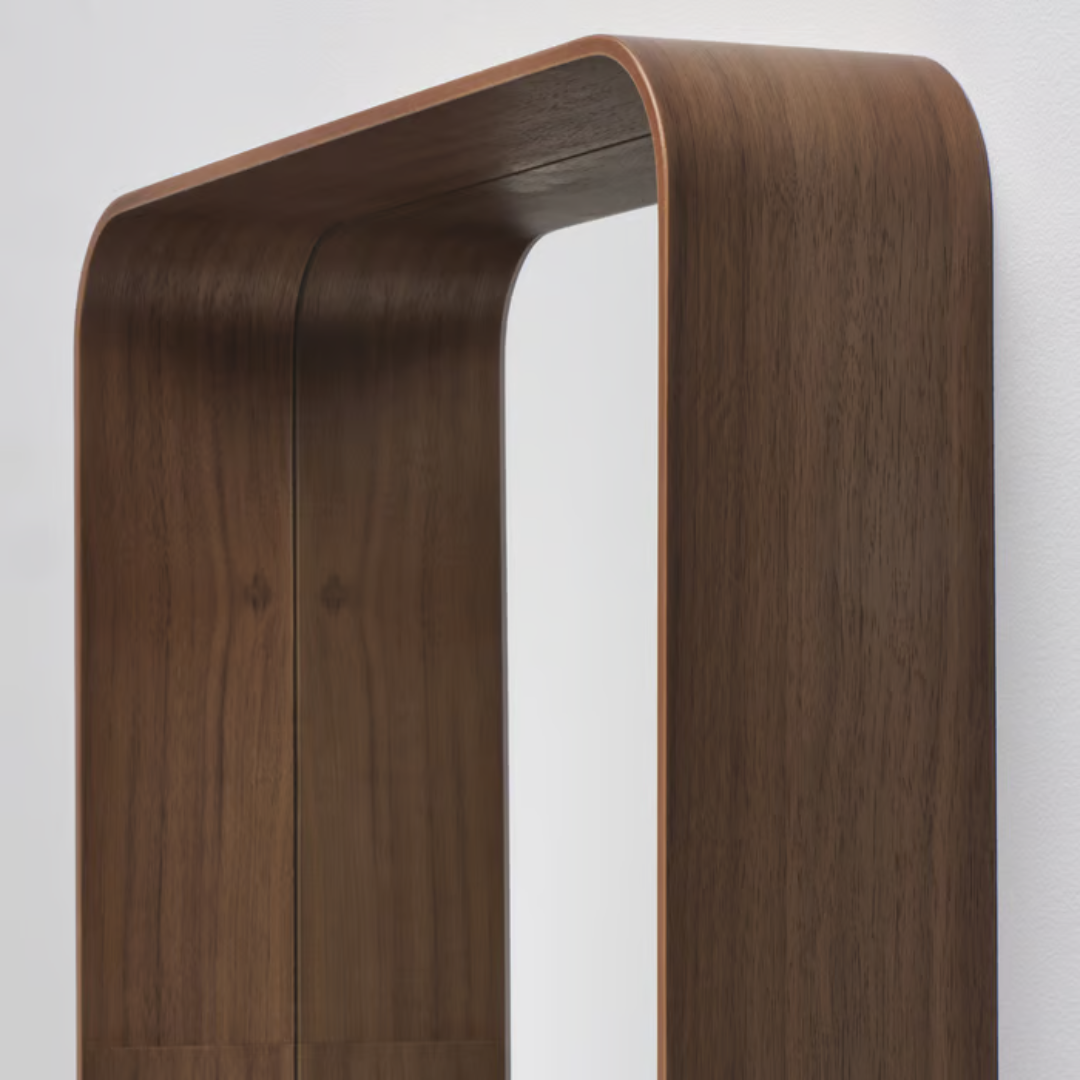 Espejo decorativo con chapa nogal