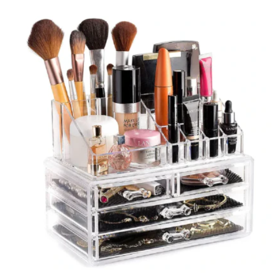 Organizador de maquillaje acrilico de 4 niveles