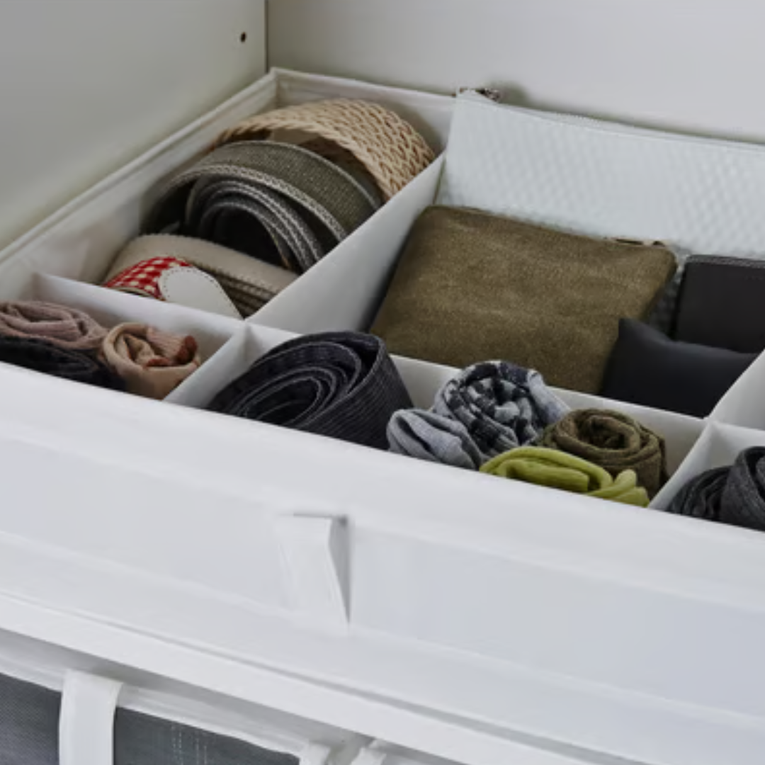 Caja con 6 compartimentos y manijas