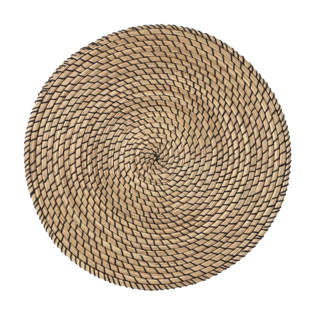 Set de 2 Individuales, Hierba marina/negro