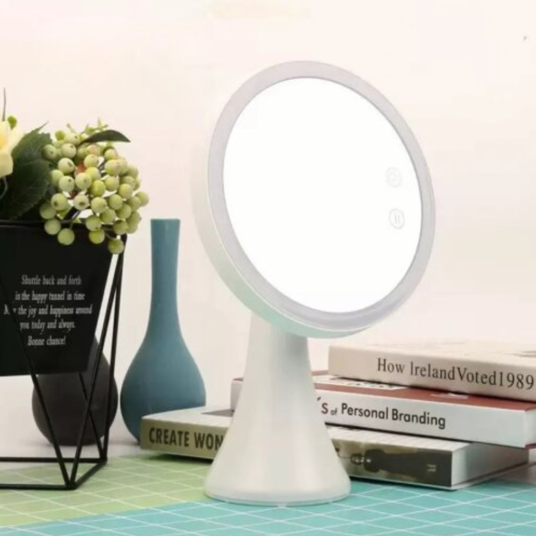 Espejo tipo lampara con luz directa e indirecta para maquillaje