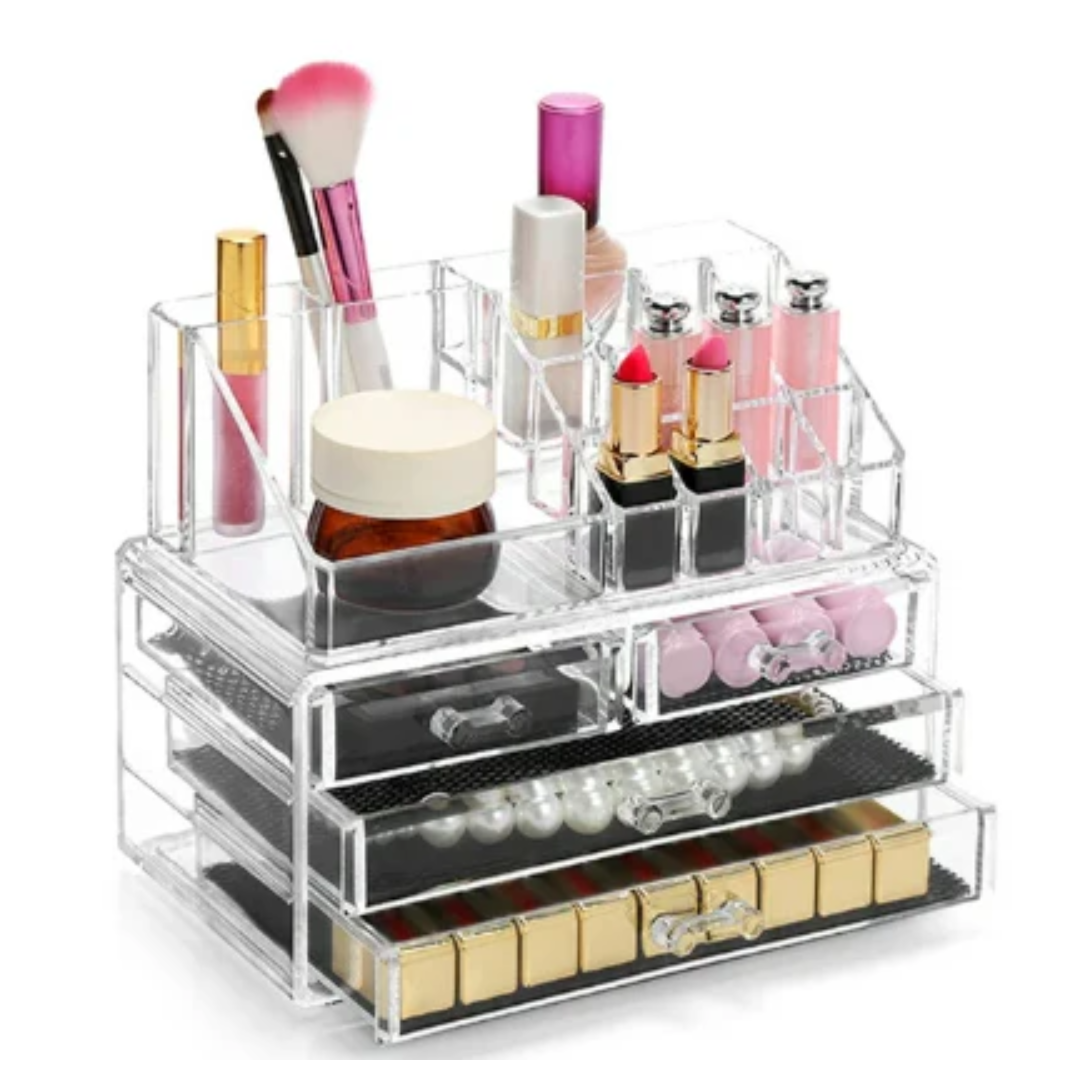 Organizador de maquillaje acrilico de 4 niveles