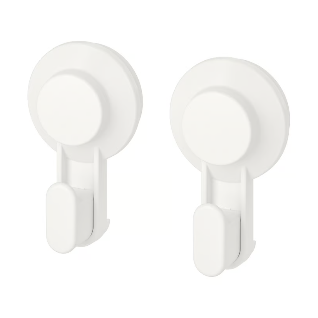 Set de 2 percheros con ventosa para baño